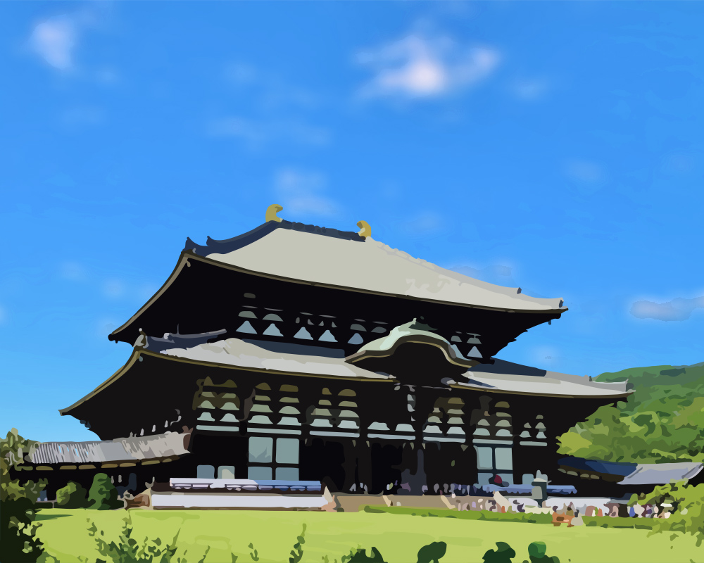 油絵風 東大寺