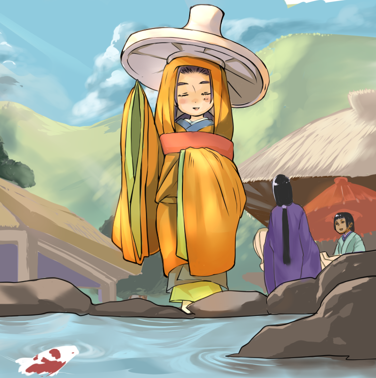 和服と錦鯉