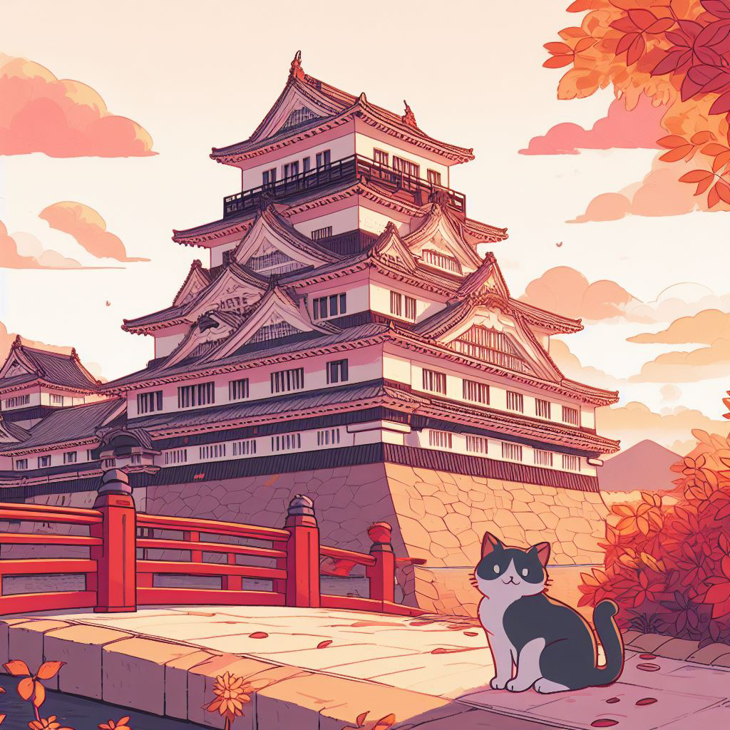 お城と猫